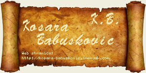 Kosara Babušković vizit kartica